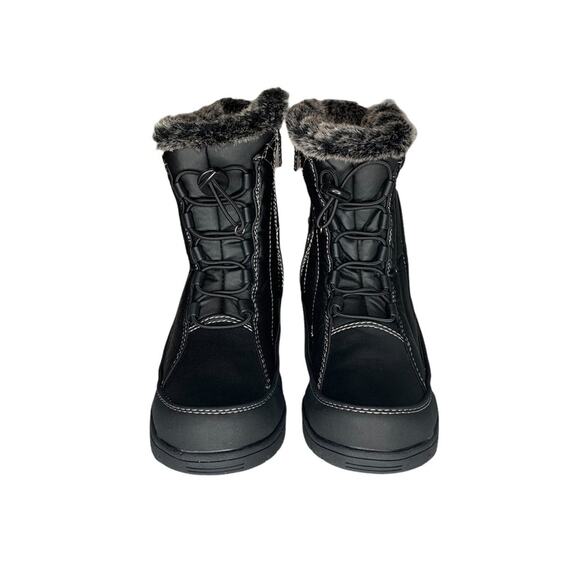 Totes NWOB Rain Faux Fur Boots Women Size 6M Black - Picture 2 of 13